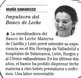 Diario El Mundo. Vox Populi: Dra. Sanmaniego Banco de Leche
