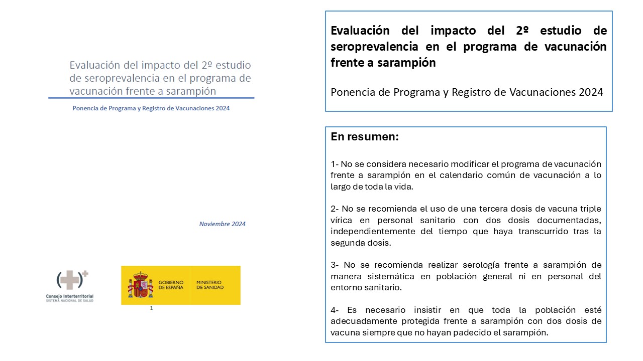 Impacto 2º estudio seroprevalencia vacunacion sarampion noviembre 2024