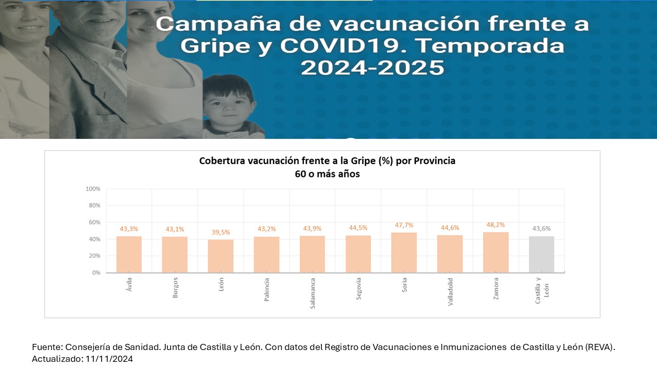 Actualización coberturas gripe 60 años por provincia 11112024